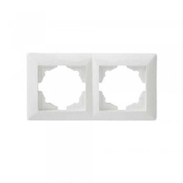 Visage 2-fach Rahmen für 2 Steckdosen Schalter Dimmer weiß